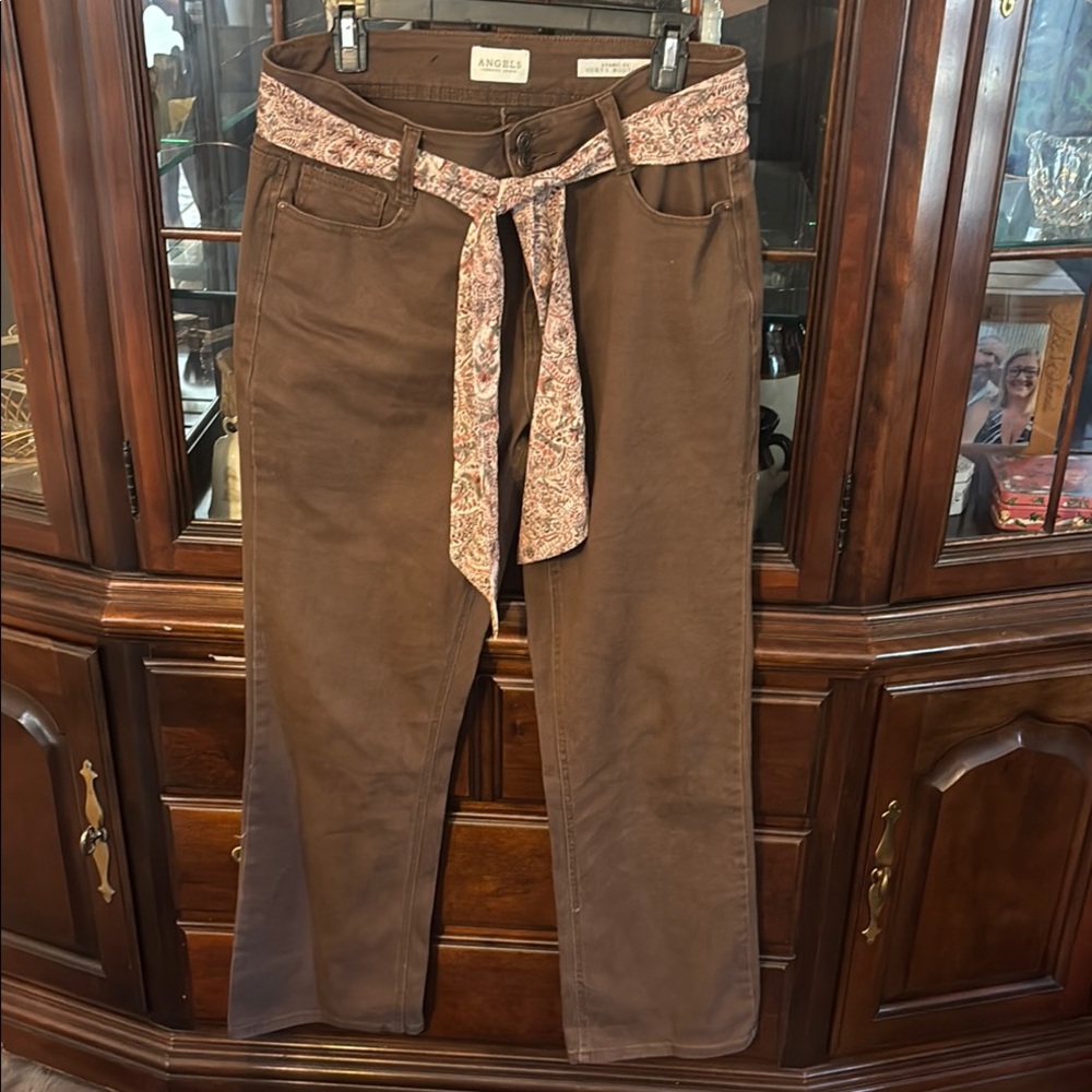 Angels Brown Pants with Paisley Belted